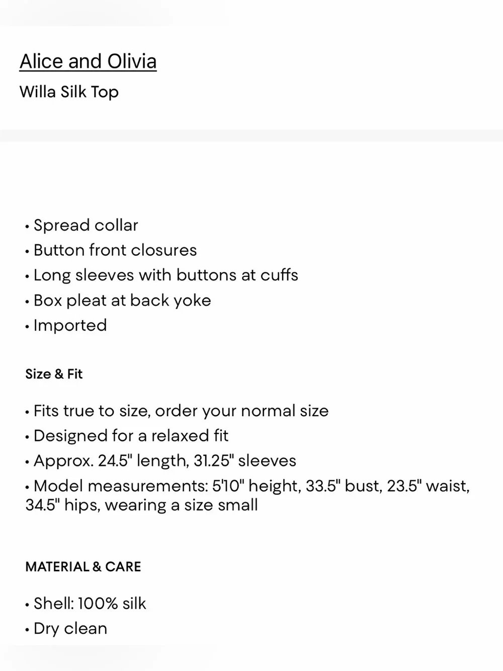 Alice + Olivia Willa Silk Top - Picture 6 of 6